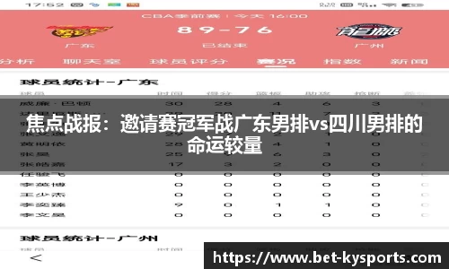 焦点战报：邀请赛冠军战广东男排vs四川男排的命运较量